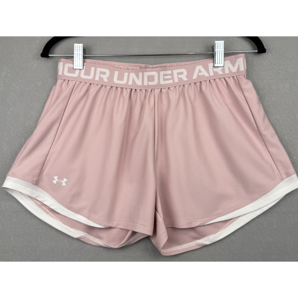 Under Armour Shorts Womens Medium Pink Athletic Loose Fit Stretch Fabric Gym